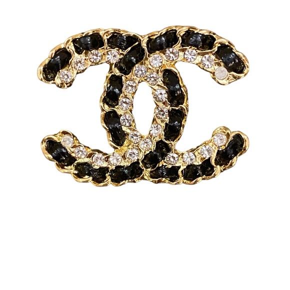 Classic Double CC Black Brooch - Picture 2 of 16